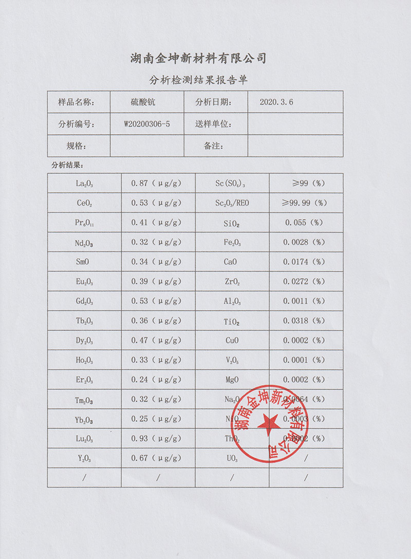 湖南金坤新材料有限公司,金屬鈧,金屬鈧粉,鋁鈧合金,金屬鈧靶,鋁鈧靶材,鋁基靶材,氧化鈧,各類鈧鹽,氟化鈧,貴金屬粉末低氧超細(xì)鈦粉,鋯粉,鉿粉,鈮粉,鉭粉